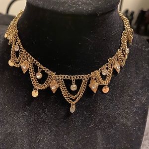 Cute Gold Choker with Gemstones and Accents